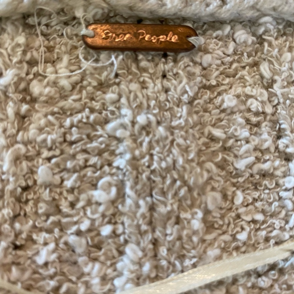 Free People Textured Bouclé Cropped Top in Light Beige - Picture 5 of 7
